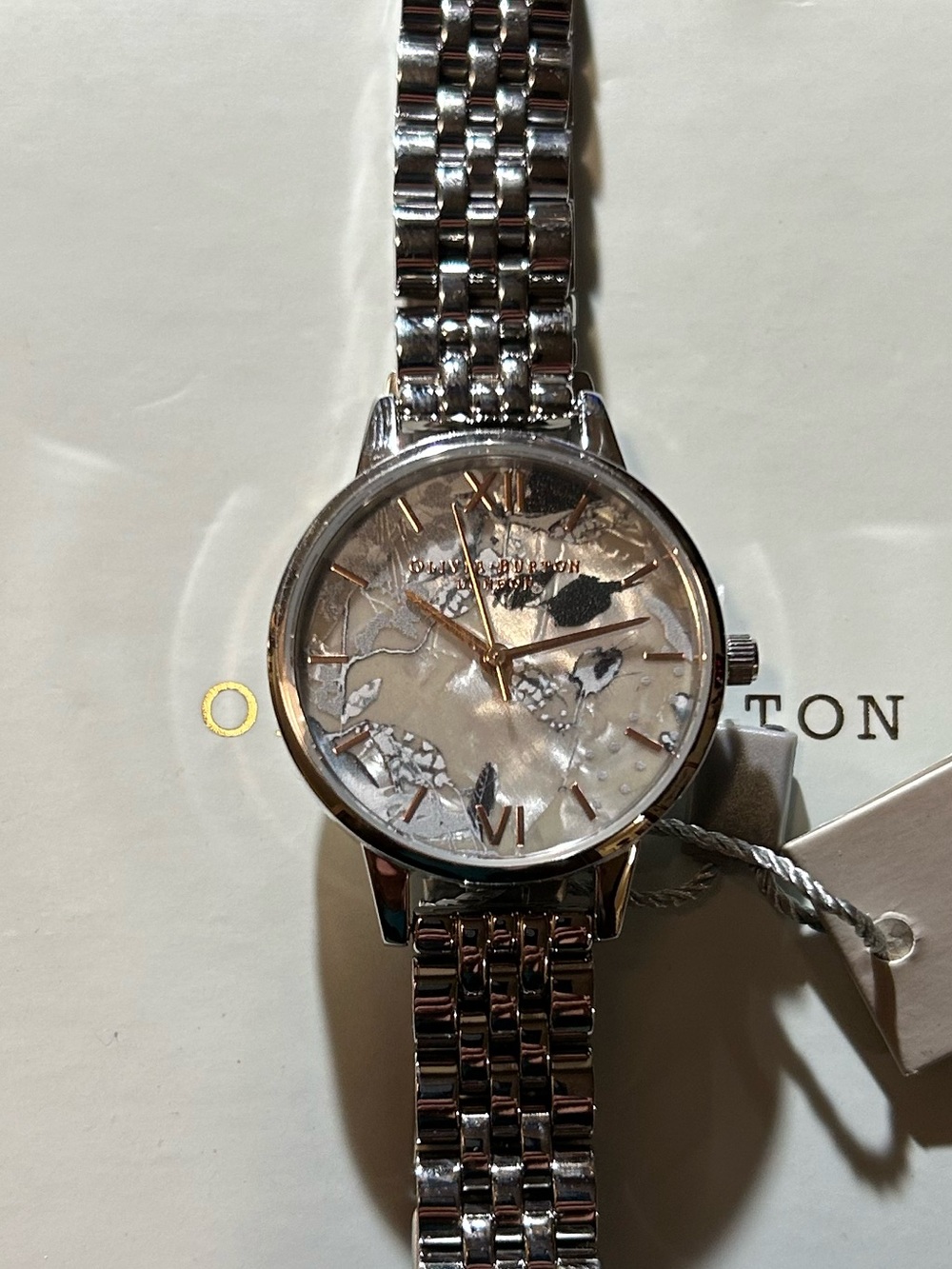 Olivia Burton Abstract Florals Watch With 30mm Face & Silver Bracelet